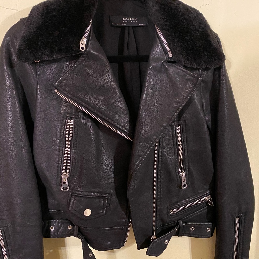 Zara Black Leather Jacket